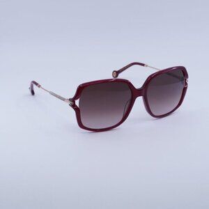 Carolina Herrera HER 0132/G/S 0LHF HA Sunglasses Burgundy/Gold Square Frame